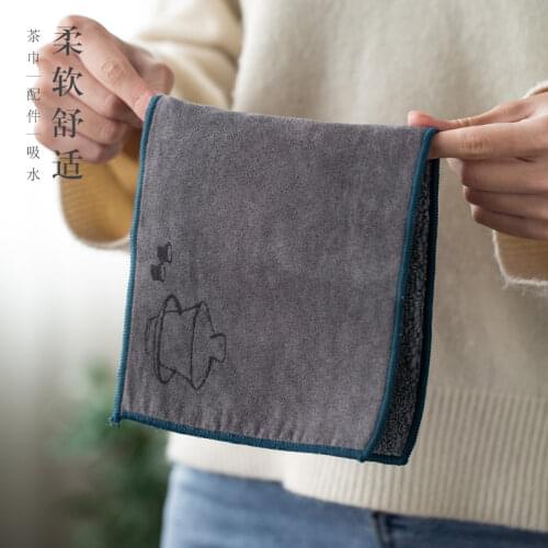 High-grade thick tea towel tea cloth absorbent imitation deerskin square microfiber cloth tea tray special towel cloth