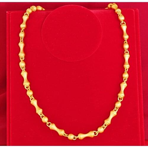 Luxury 24K Yellow Gold Necklace For women Dreamcatcher shaped Necklace necklace Chain wedding Party Birthday Fine Jewelry 2021