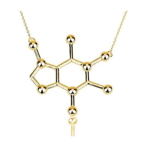 SMJEL Wholesale Caffeine Molecule Necklace Chemistry Structure Necklaces for Women Vintage Power Necklace 10pcs-N137
