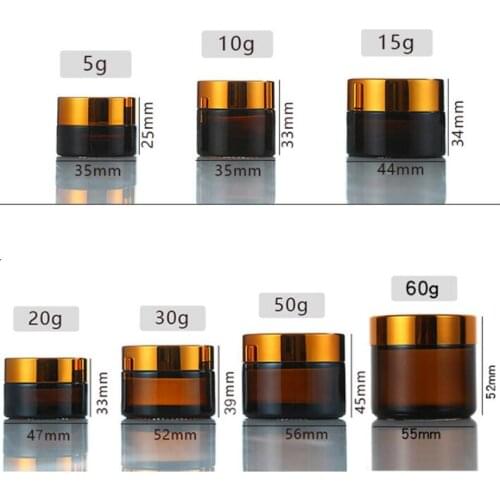 200Pcs/Lot 5-50G Multi Frosted Face Eye Cream Bottles Candle Stand Glass Cosmetic Perfume Empty Travel Sub Bottle HA2481