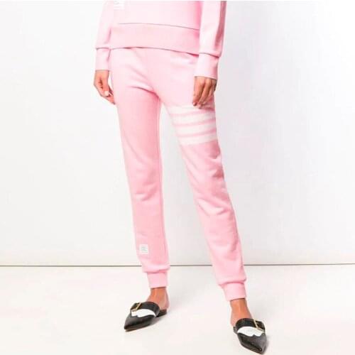 2021 Fashion TB THOM Brand Sweatpants Women Slim Spring Cotton Casual Sports Trousers Tracksuit Bottoms Pink Jogger Track Pants