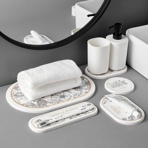 3PCS Diatomite Absorbent Soap Pad for Bathroom Mouth Cup Coaster Waterproof Toothbrush Holder Tray Absorbent Tea Cup Mat