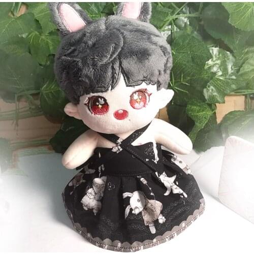 3pcs Set 20cm 15cm Plush Doll Clothes Dress Headband Shoes Lolita Skirt For KPOP Taehyung JHOPE KAI Dolls Plushies Free Shipping