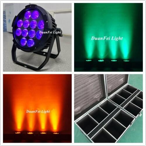 6pcs+Flycase) 12x12W LED Par Wireless Ip65 Outdoor Waterproof Wifi Phone App Controll LED Battery Par Cans RGBWA UV 6IN1 LED
