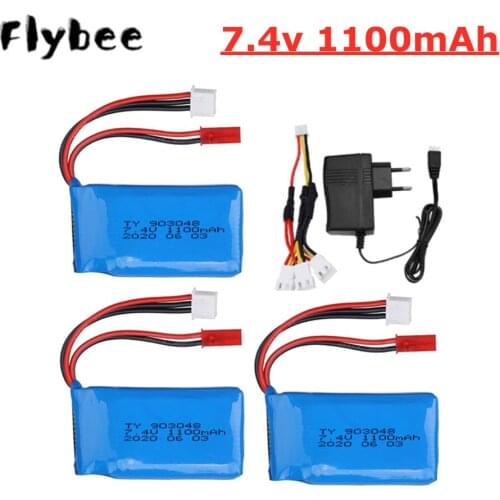 903048 Battery for WLtoys A949 A959 A969 A979 V912 V913 V353 k929 V262 L959 T23 T55 RC Cars 2S 7.4V 1100mAh 25C Lipo Battery