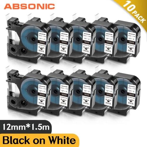 Absonic 10PCS Rhino 18055 6mm/9mm/12mm*1.5m Heat Shrink Tubes for Compatible with DYMO Rhino 4200 5200 Industrial Label Maker