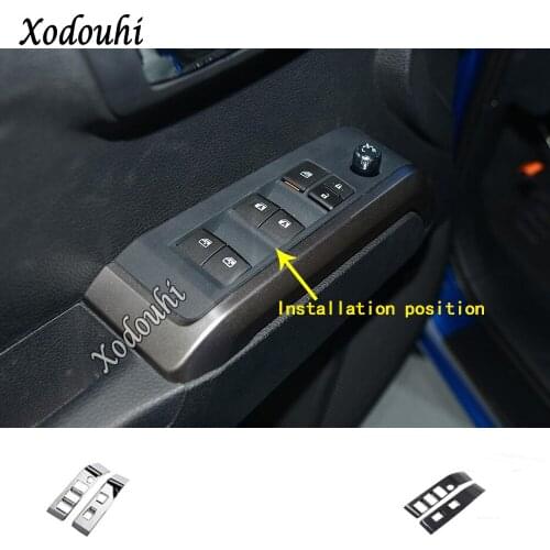 Car Sticker Styling Front Door Window Glass Switch Panel Cover Trim Lift Frame For Toyota Tacoma 2015 2016 2017 2018 2019 2020