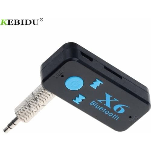 Kebidu X6 Adapter Bluetooth Receiver Auto Car Bluetooth Aux Kit Support TF Card A2DP Bluetooth Audio Stereo HandFree Receiver