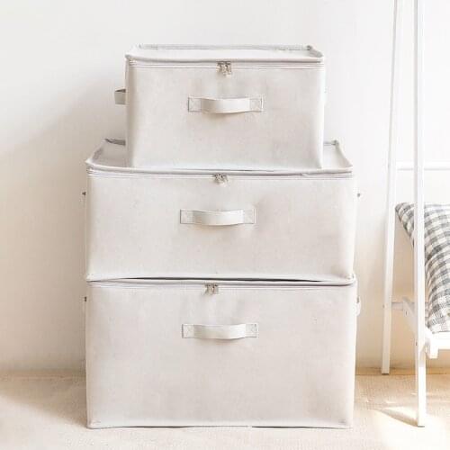 Large Capacity Down Duvet Pillow Down Jacket Canvas Zipper Storage Bag