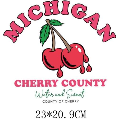 Large iron cherry patch on clothes heat transfer Fashionable girl DIY T-shirt decoration applique accessories can be washed