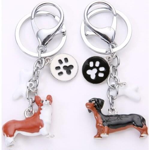 Creative Gift Three-dimensional Pet Dog Keychain Corgi Keychain Shepherd Dog Keyring Beagle Spaniel Accessories