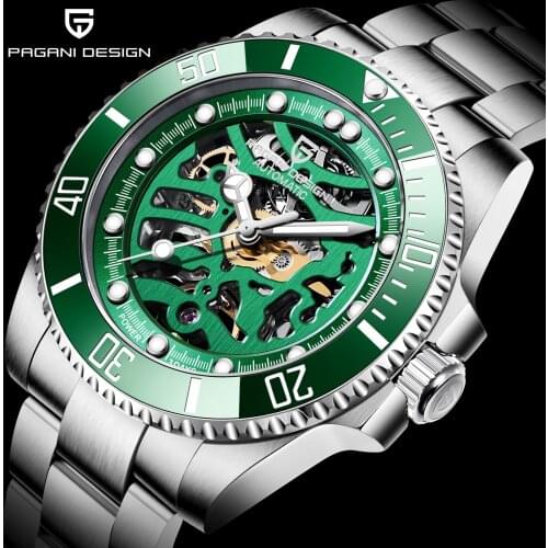 PAGANI DESIGN Top Brand Men Mechanical Watch Waterproof Stainless Steel Automatic Watch Sapphire Glass Watch Men Reloj Hombre