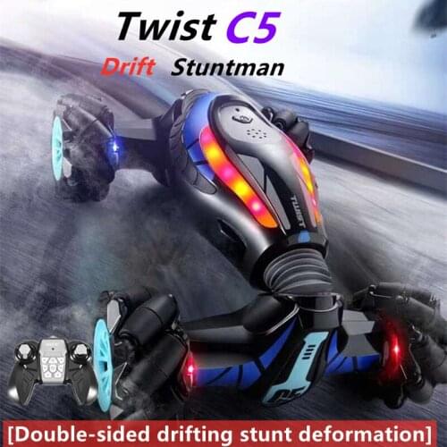 Double-Sided Tumbling Drifting Remote Control Stunt Car Watch 120M Deformation Gravity Sensor RC car Toy With Light Music