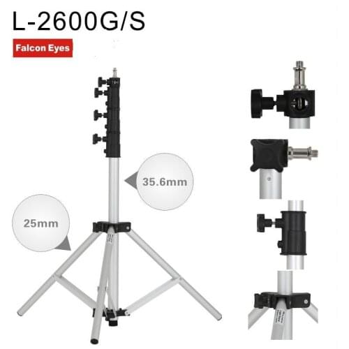 Falcon Eyes Lightweight Light Stand Portable Adjustable Light Stands 4 Sections DSLR Camera Tripod For LED Photo Lamp L-2600G/S