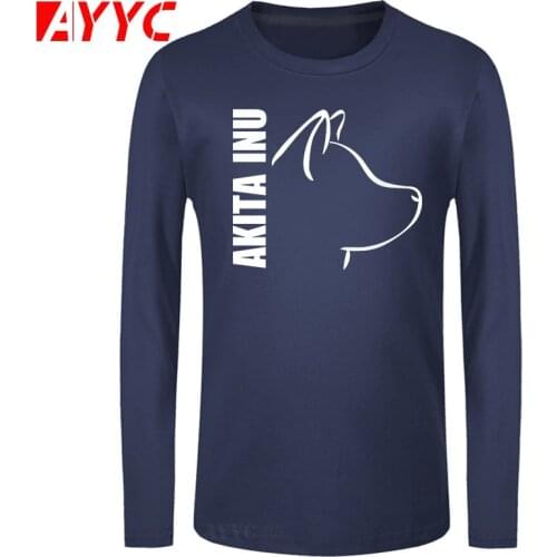 AYYC long sleeve tee Akita Inu Dog Men T-shirts Great T Shirts Men Male Cotton Custom Big Size Summer Tees For Teenage