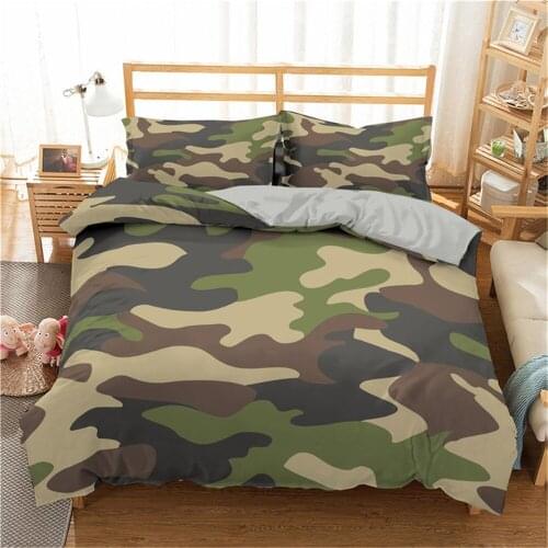 Cool Boy Girl Kid Adult Duver Cover Set Camouflage Bedding Sets King Queen Twin Comforter Covers With Pillowcase Bedding