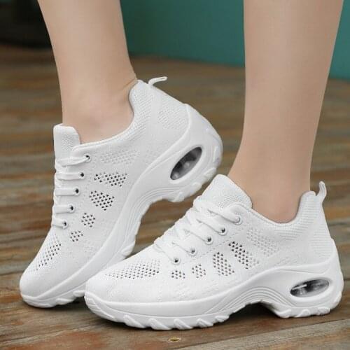 Sneakers for Women Knitted Woman Breathable Sock Vulcanized Womens Lace Up Tennis Shoes Female Sport Shoes Ladies Flat Big Size