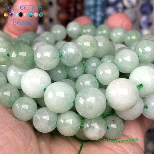 Natural Green Angelite Stone Jades Stone Loose Round Beads For Jewelry Making 6/8/10 MM DIY Bracelets Accessories Wholesale 15"