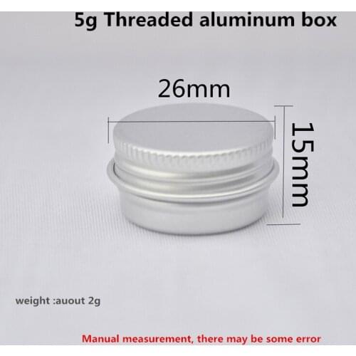 5g ML Small Aluminum Box Sealing Threaded small aluminum box DIY Sample try Metal Aluminum box can