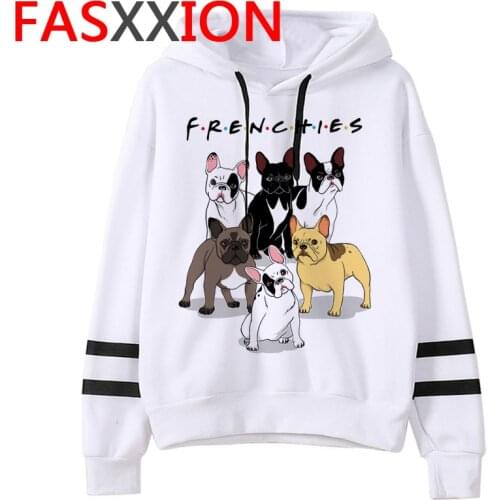 Kawaii French Bulldog Harajuku Anime Hoodies Women Streetwear Pullover Funny Cartoon Sweatshirt Korean Style Tops Hoody Female