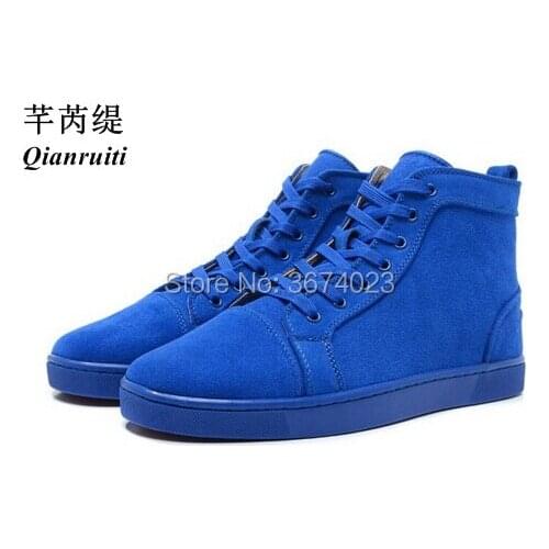 Qianruiti Runway Mens High Top Sneakers Round Toe Platform Flats Lace Up Shoes Men Trainers Casual Shoes High Quality Big 46