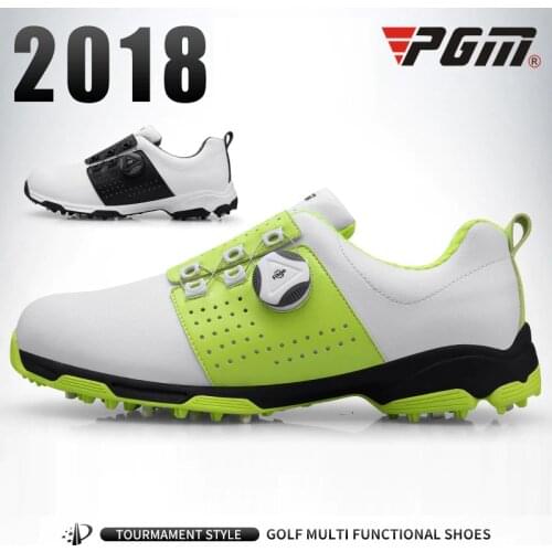 Pgm Mens Lightweight Golf Shoes Waterproof Lace Up Sneakers Ladies Spikes Anti-skid Golf Shoes EU39-45 D0473