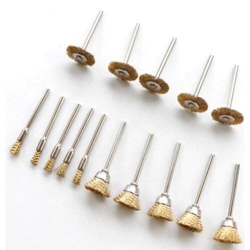30pcs/set 6/15/25mm Brass Wire Brush Polishing Wheels Set Kit for Dremel Rotary Tool Free Shipping