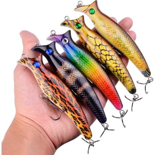 6pcs/lot Fishing Lure Set 12cm 20g Popper Hard Topwater Poper Bait Bionic Painted Artificial Bait Lures Fishing Accessories