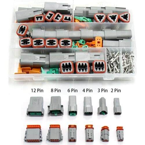 250pcs Waterproof Electric Wire Crimping Connector Kit For Car Marine 2/3/4/6/8/12 Pins Automotive Seal Plug Quick Cable Splices