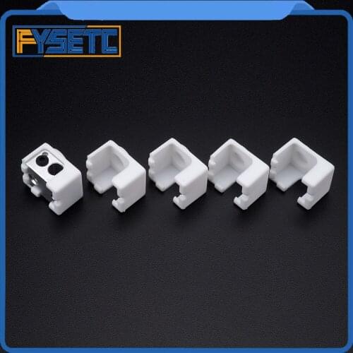 10X V6 Heater Block Fixings Silicone Insulation Sock White non-Official Heated Block For V6 PT100 Hotend Warm Cover Sock