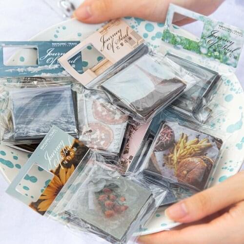 50Pcs/Bag London Venice Japan World Scenery Material Sticker INS Handbook Diary Scrapbook Mobile Stationery Sticker