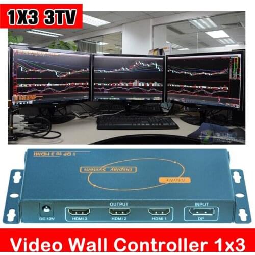 YUOUT HDMI/ DP Video Wall Controller 1x3 1x2 stock market 3 TV processor