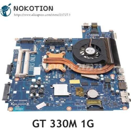 NOKOTION Laptop Motherboard For SAMSUNG P580 NT-P580 GT 330M 1GB free i3+heatsink 0XF0RD-2 BA92-07347B BA92-07347A BA92-06461A