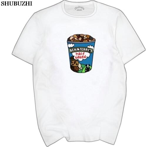 New Arrivals Citi Trends T Shirts men Ben And Jerrys Half Baked Ice Cream Print T-shirt Graphic Tee Shirt euro size