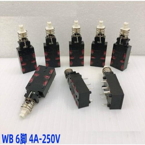1pcs pjiap WB6 foot button power switch with lock 4A-250V for disinfection cabinet TV home appliance equipment start button