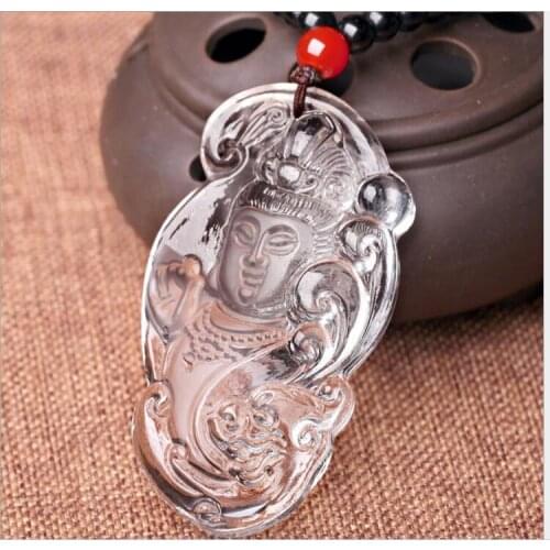 Obsidian prosperous guanyin sweater chain necklace Lucky safeness Amulet sweater chain necklace