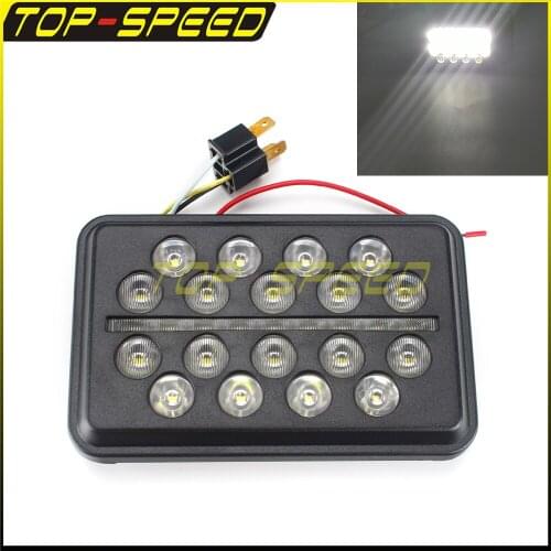 4"X 6" Rectangular Black Ops LED Headlight Low High DRL 6000K Bright White Color Aluminum Housing/PMMA Black Cover