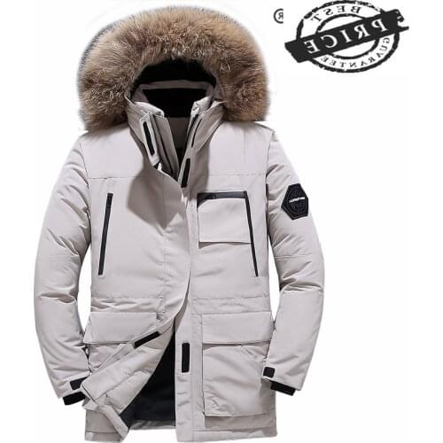 Warm Mens Down Jacket Brand Clothing 2021 Streetwear Thick Duck Down Coat Large Fur Hooded Women Winter Coat Hiver W16a1