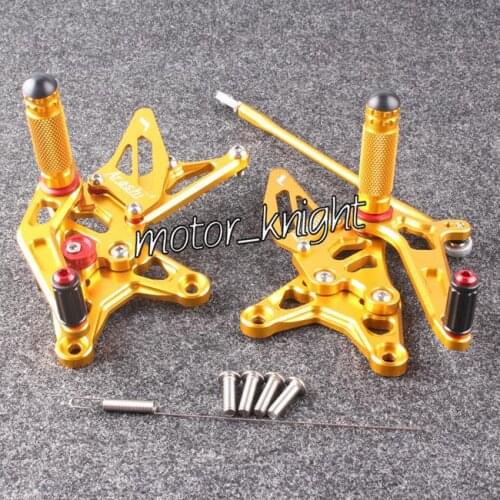 Adjustable Rear Sets Motorcycle Foot Pegs For 2009-2012 Ninja ZX6R 09-12 Gold