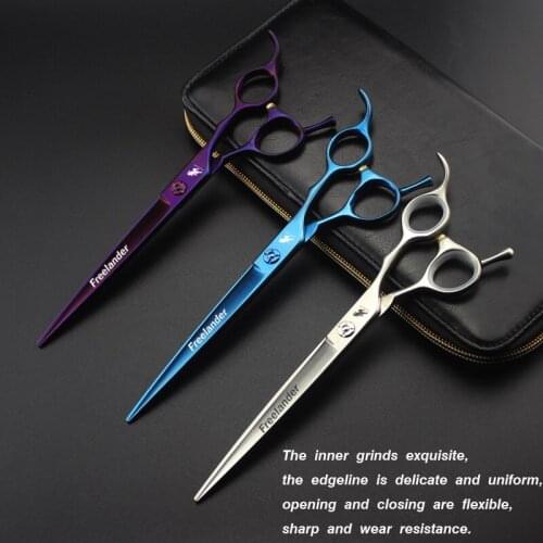 Dog pet grooming scissors stainless steel 440C hairdressing scissors 7.5 inch flat shear tooth shear thinning tool kit tijeras