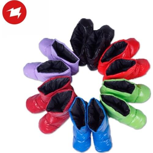 AEGISMAX sleeping bag accessories duck down slippers camping soft socks down shoes unisex indoor / warm travel