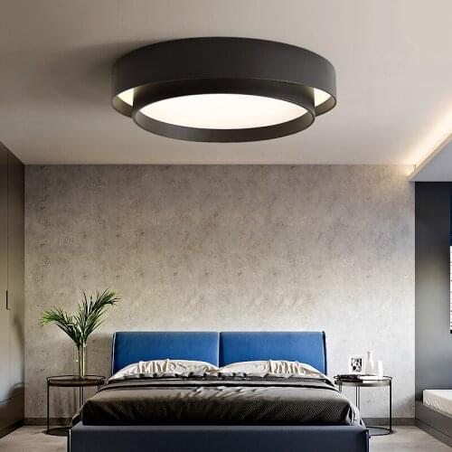 LED Ceiling Light Black Or White Dining Living Room Modern Simple Ceiling Lamp Bedroom Kitchen Home Deco Creative Panel Lamp