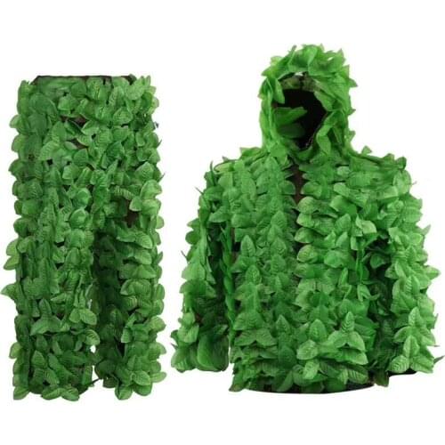 Outdoor Hunting Bird Green Leaves Camouflage Suit Hunting Ghillie Suit Woodland Camouflage Camo Sniper Army Airsoft Uniform