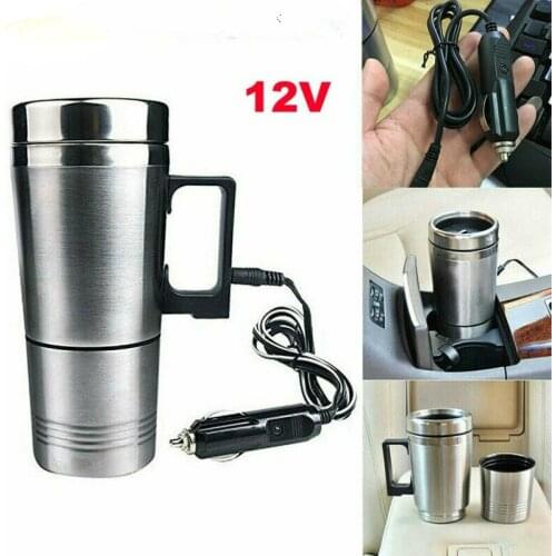 Universal Auto Heating Cup Car Electronics Accessory 12v 300ml Stainless Steel Coffee Thermos Bottle Insulation Cup 100 Degrees