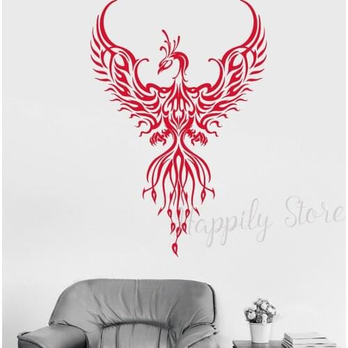 Large Size Phoenix Vinyl Wall Decal Fantastic Bird Animal Phoenix Fairy Tale Wall Stickers Home Decor Living Room Bedroom P717