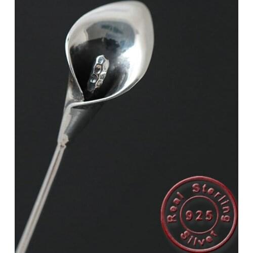 Amxiu Handmade Calla Lily Flower Hairpins 100% 925 Sterling Silver Hair Jewelry Hair Sticks For Women Party Bijoux Accessories