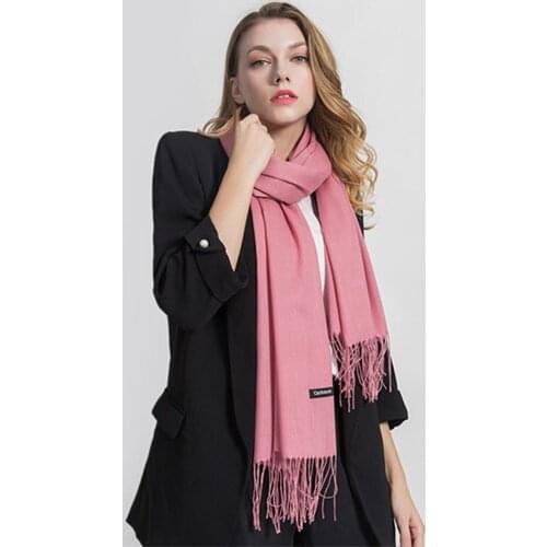 Women Solid Color Winter Autumn Cashmere Scarves With Tassel Long Scarf Warm Hot Sale Men Scarf Pashmina Female Shawls Hijabs