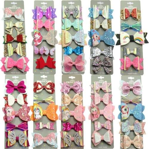 10PCS/SET Pretty 10 Diff Style Baby Girls Clip Leather Bow Child Tie Knot Creativity Handmade Hairpins Hair Accessories For Kids