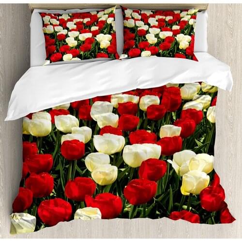 2/3/4pcs Bedding Set Garden Tulips Duvet Cover Set Warm and Comfortable Bed Sheet Bedroom Comforter Set