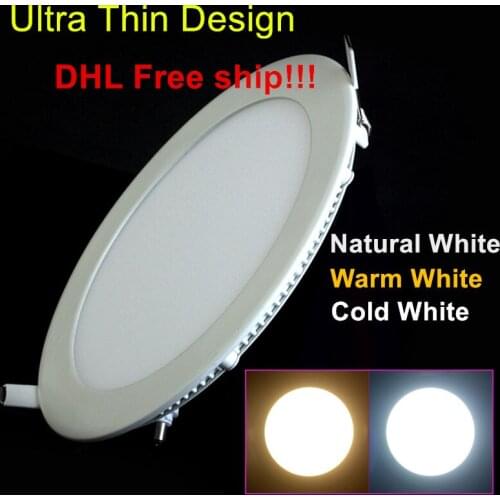 20pcs Ultra Bright 3W 6W 9W 12W 15W 25W Led Ceiling Recessed Downlight Round Panel light 1800Lm Led Panel Bulb Lamp Light